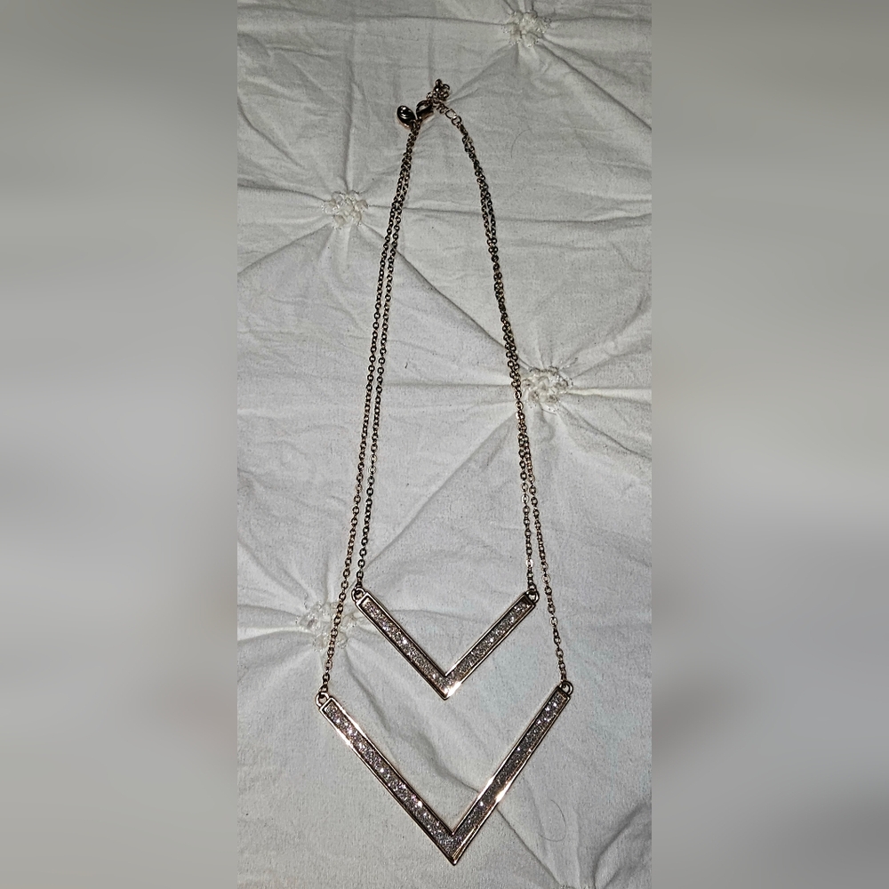 Golden and Glittery Geometric Necklace